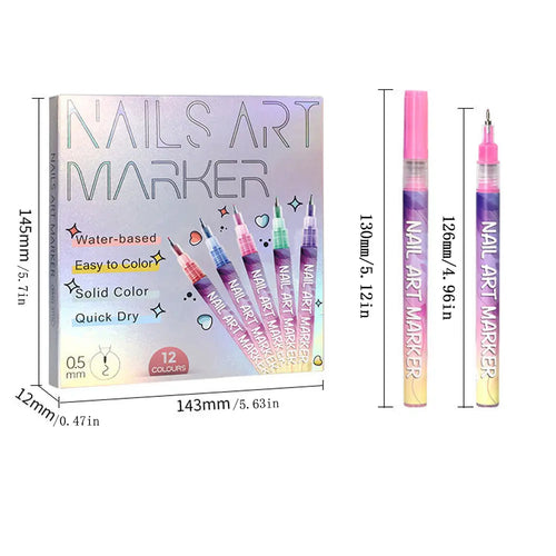 One Set Acrylic Paint Nail Art DIY Football Fan Pattern Body Tattoo Pen French Beauty Outline Pen Daily Use Cosmetic Makeup