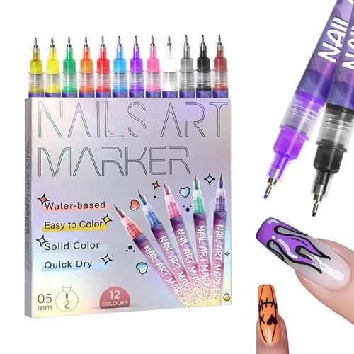 One Set Acrylic Paint Nail Art DIY Football Fan Pattern Body Tattoo Pen French Beauty Outline Pen Daily Use Cosmetic Makeup